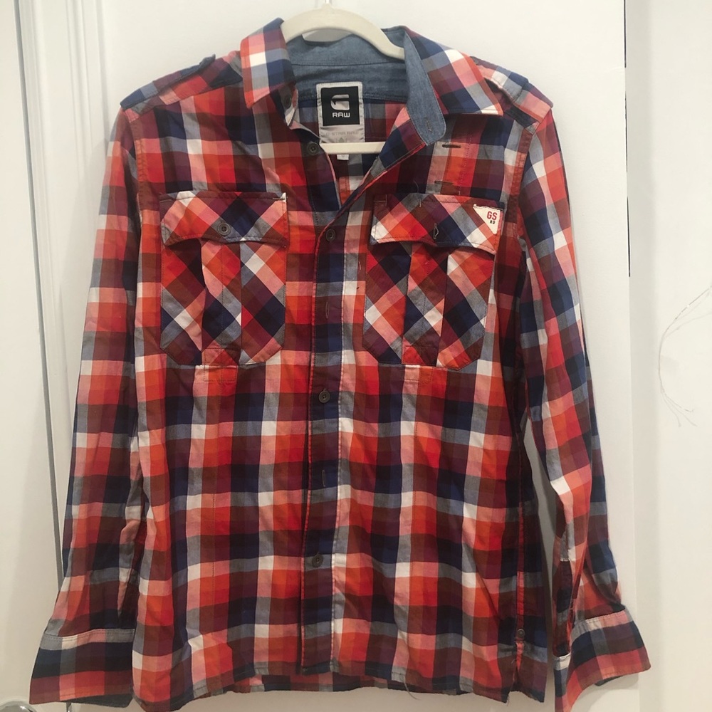 g-star raw flannel buttoned shirt